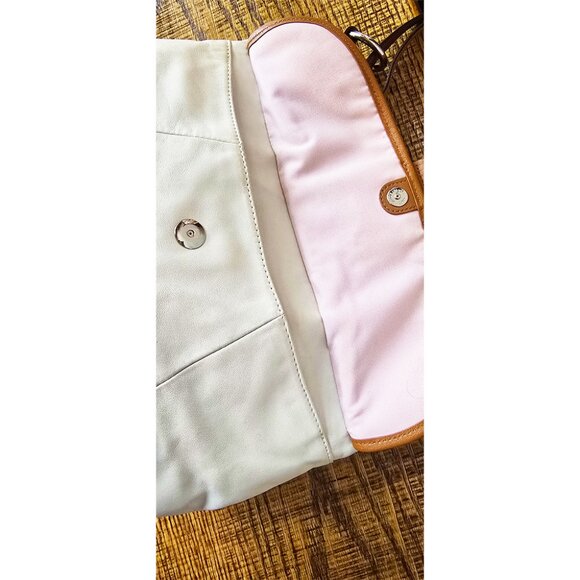 Y2K Coach Hamptons Large Ergo Soho Ivory Cream & Camel Leather Hobo Buckle Bag - Picture 4 of 16